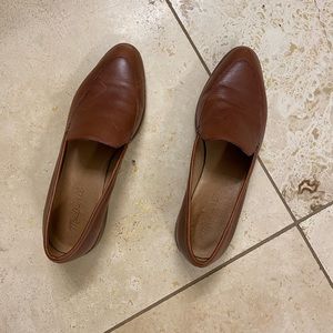 Madewell leather cognac loafers